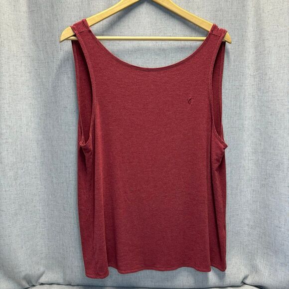 Zyia Active Tank Top Red Viscose Twisted Back Women’s Sixe 2XL Athleisure - Picture 9 of 12